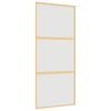 vidaXL Porta deslizante 90x205 cm vidro ESG fosco/alum&iacute;nio dourado