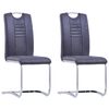vidaXL Cadeiras de jantar cantilever 2 pcs camur&ccedil;a artificial cinzento