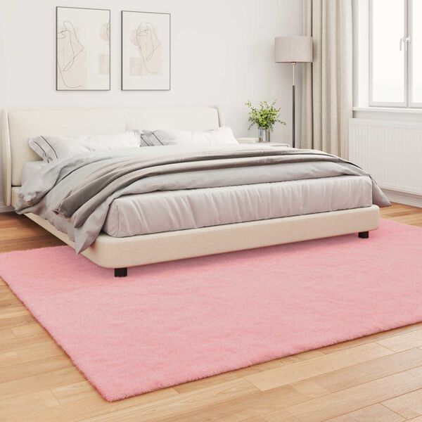 vidaXL Tapete de Pelo Sint&eacute;tico de Coelho Olite Rosa 200 x 280 cm