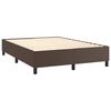 vidaXL Cama box spring c/ colch&atilde;o/LED 140x200 cm couro artif. castanho
