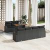 vidaXL Conjunto de Sof&aacute; de Jardim com almofada 8 pcs Preto