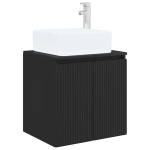 vidaXL Vaidade com Pia Suspensa Preto 53 x 35 x 63 cm