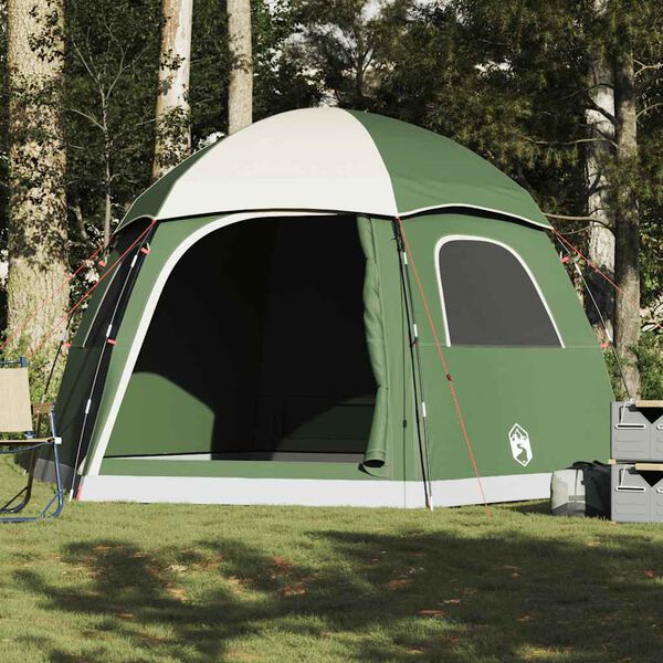 vidaXL Tenda familiar estilo Igloo para 6 pessoas impermeável verde