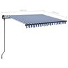 vidaXL Toldo retrátil automático com postes 3,5x2,5 m azul e branco