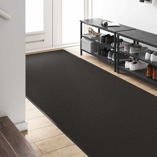 vidaXL Tapete de Entrada Outros Preto 120 x 350 cm Poliamida e PVC