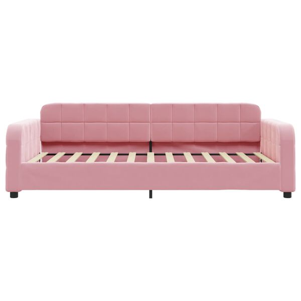 vidaXL Sof&aacute;-cama com colch&atilde;o 90x200 cm veludo rosa