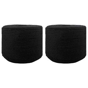 vidaXL Cord&atilde;o de Algod&atilde;o 2 unid. 2 mm 100 m Preto 100% Algod&atilde;o