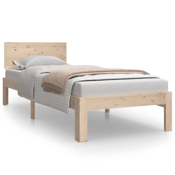 vidaXL Estrutura cama pequena solteiro 75x190 cm madeira maci&ccedil;a