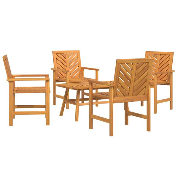 vidaXL Conjunto de Lounge de Jardim 5 pcs Castanho