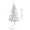 vidaXL &Aacute;rvore Natal artificial pr&eacute;-iluminada c/bola 120cm PET prateado