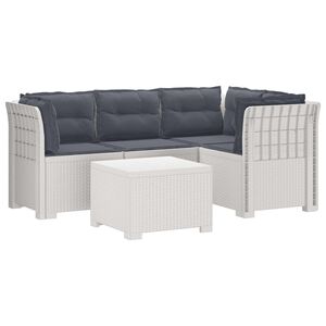 vidaXL Sof&aacute; de Jardim para 4 Pessoas com Almofadas Estilo Rattan PP
