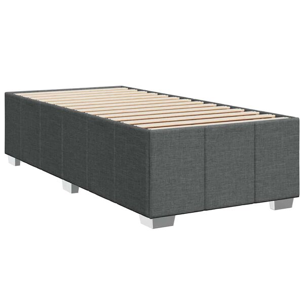 vidaXL Estrutura de cama sem colch&atilde;o 100x200 cm tecido cinzento-escuro