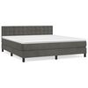 vidaXL Cama com molas/colch&atilde;o 180x200 cm veludo cinzento-escuro