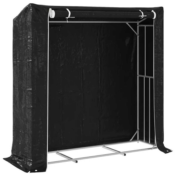 vidaXL Rack de lenha com tampa de chuva 200x60x200 cm a&ccedil;o galvanizado