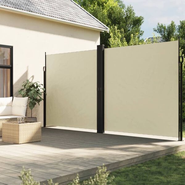 vidaXL Toldo lateral retr&aacute;til 200x1000 cm cor creme