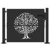 vidaXL Port&atilde;o de Jardim Preto 110 x 105 cm A&ccedil;o com Revestimento em P&oacute;