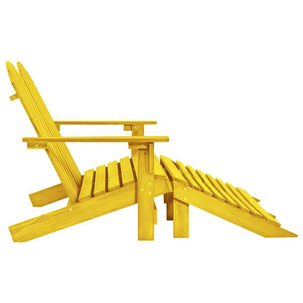 vidaXL Cadeira de jardim e otomano Adirondack 2 lugares abeto amarelo