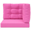vidaXL Almofada para Sof&aacute; Externo 3 pcs Rosa Poli&eacute;ster