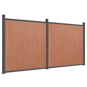 vidaXL Painel de veda&ccedil;&atilde;o 353x186 cm WPC castanho