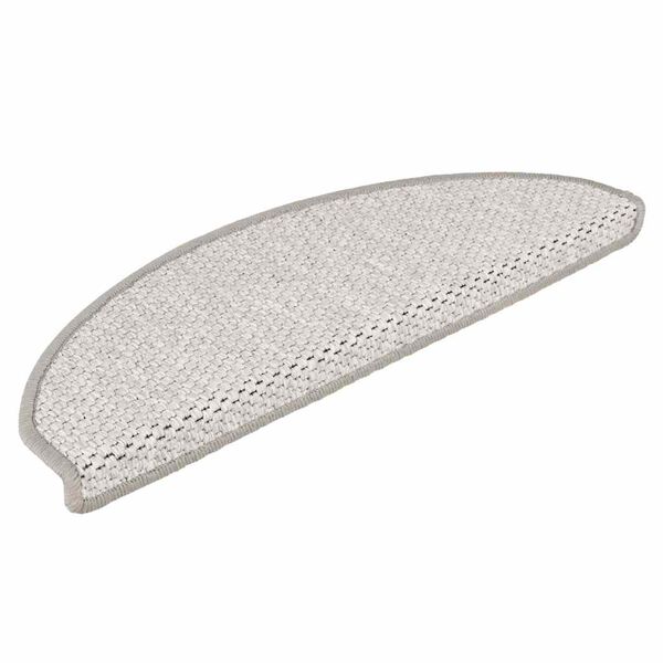 vidaXL Tapetes escada adesivos aspeto sisal 30 pcs 65x21x4cm platina