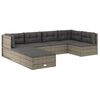 vidaXL 7 pcs conjunto lounge de jardim c/ almofad&otilde;es vime PE cinzento