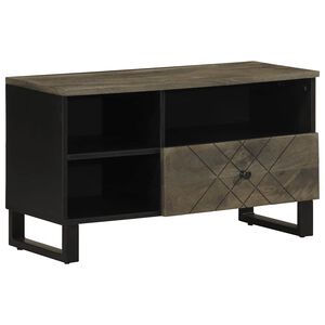 vidaXL M&oacute;vel de TV 80x33x46 cm madeira de mangueira maci&ccedil;a preto