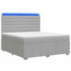 vidaXL Cama Box com LED e Colch&atilde;o Cinzento-claro 140 x 190 cm Tecido