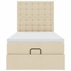 vidaXL Estrutura de cama otomana com creme de colchão 80x200cm tecido