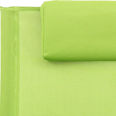 vidaXL Espreguiçadeira com almofada aço e textilene verde