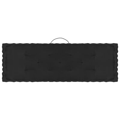 vidaXL Almofadões para sofá de paletes 6 pcs algodão preto