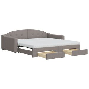 vidaXL Sof&aacute;-cama c/ gavet&atilde;o/gavetas 100x200cm tecido cinza-acastanhado