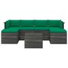 vidaXL 7 pcs conjunto lounge de paletes com almofad&otilde;es pinho maci&ccedil;o