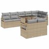 vidaXL Conjunto de Sof&aacute; de Jardim 9 unid. Bege Rattan Sint&eacute;tico
