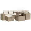 vidaXL 8 pcs conjunto de sof&aacute;s p/ jardim com almofad&otilde;es vime PE bege