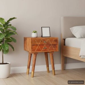 vidaXL Mesa de cabeceira 43x30x58 cm madeira de mangueira maci&ccedil;a