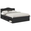 vidaXL Estrutura da Cama Preto 160 x 200 cm Madeira de Pinheiro S&oacute;lida