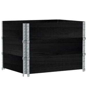 vidaXL Colares p/ paletes 3 pcs 80x60 cm madeira de pinho maci&ccedil;a preto