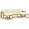 vidaXL Conjunto de Sof&aacute;s para Exterior 6 unid. Branco e Creme