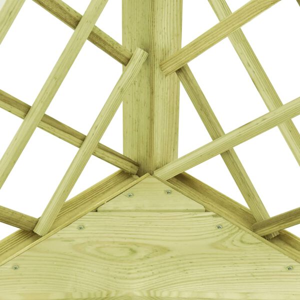 vidaXL P&eacute;rgola de canto com banco 130x130x197 cm pinho impregnado