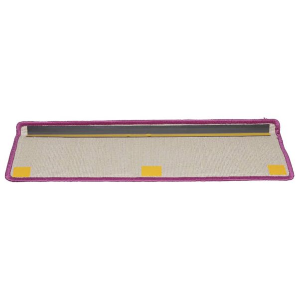 vidaXL Tapetes de escada 15 pe&ccedil;as 65x21x4 cm roxo com borda retangular