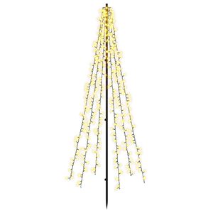 vidaXL &Aacute;rvore de Natal LED 165 cm 540 LED Branco quente A&ccedil;o Preto