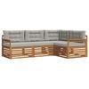 vidaXL Conjunto de Sof&aacute;s para Exterior 4 unid. Cinza Natural e Claro