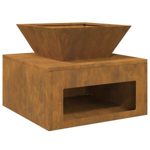vidaXL Fire Pit Ferro Enferrujado 50 x 50 x 40 cm Aço corten