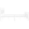 vidaXL Estrutura de cama com cabeceira e p&eacute;s 183x213 cm metal branco
