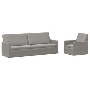 vidaXL Conjunto de Sof&aacute;s 2 pcs Cinzento-claro Veludo (V)