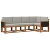 vidaXL Conjunto de Sof&aacute;s para Exterior 5 pcs Natural e Cinzento-Claro
