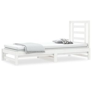 vidaXL Estrutura sof&aacute;-cama de puxar 2x(90x190) cm pinho maci&ccedil;o branco