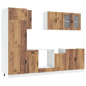 vidaXL 8 pe&ccedil;as arm&aacute;rio de cozinha conjunto Kalmar madeira velha