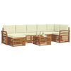 vidaXL Conjunto de Sof&aacute; Sectional com almofada 8 pcs Natural e Creme