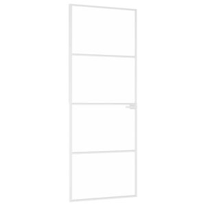 vidaXL Porta interior 76x201,5cm vidro temperado/alum&iacute;nio fino branco